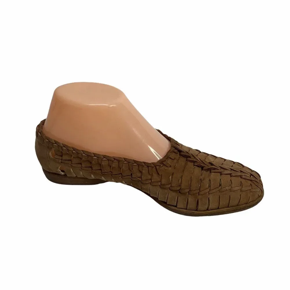 VIA SPIGA Brown Leather Suede Flats Slip on Shoes size‎ 6.5 Italy